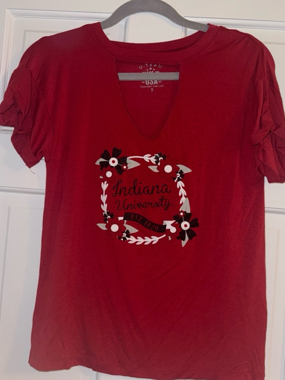 Indiana University Red Women's V-Neck Graphic Tee